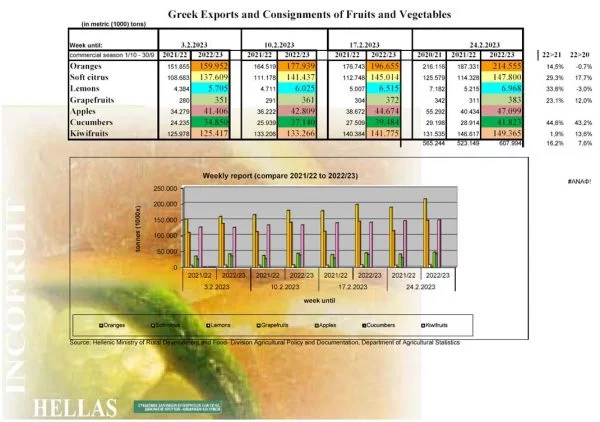 Εξαγωγές: Λιγότερα αλλά ακριβότερα τα ελληνικά φρούτα και λαχανικά στη γερμανική αγορά